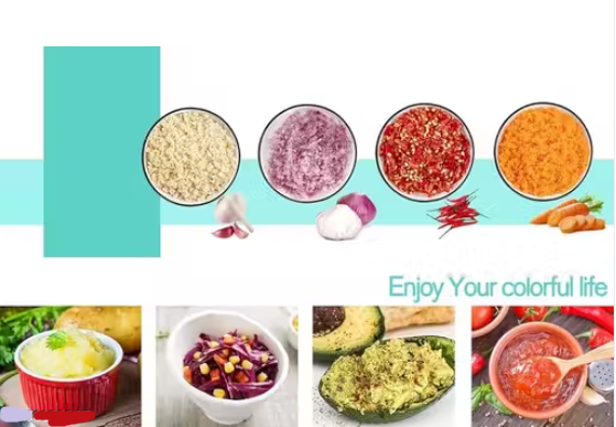 Vegetable Chopper With Stainless Steel Blades (BPA Free 100% Food Grade Plastic)